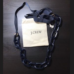 J Crew Factory Navy Blue Chain link long necklace